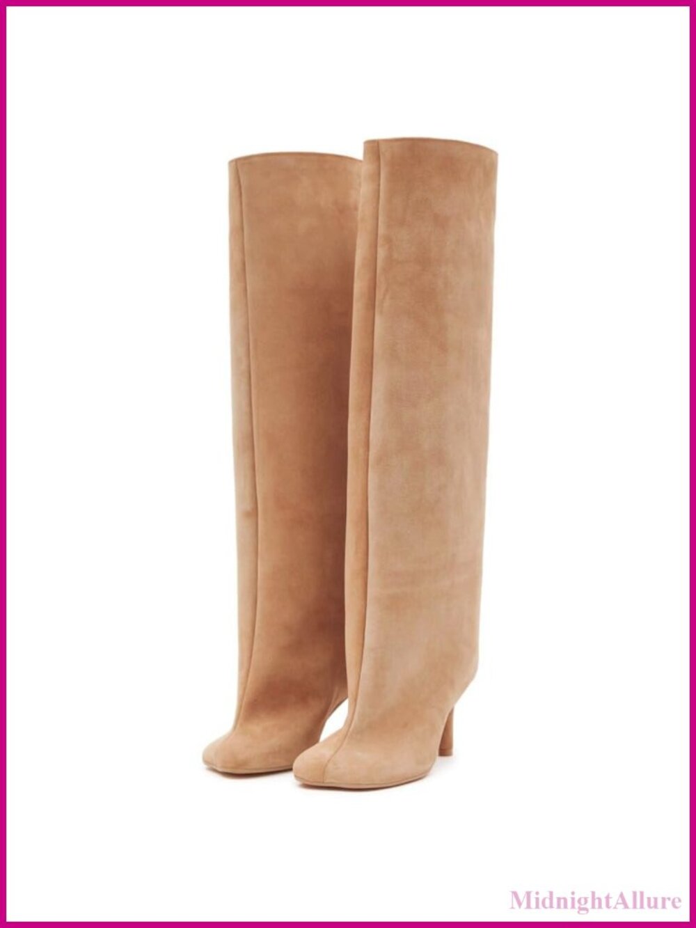 Wide Calf Suede Knee High Boots Square Toe Slouchy Fall Fashion Boots
